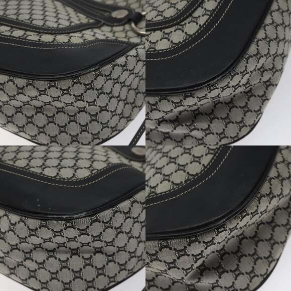 CELINE Macadam Canvas Shoulder Bag Gray Silver - Picture 10 of 13